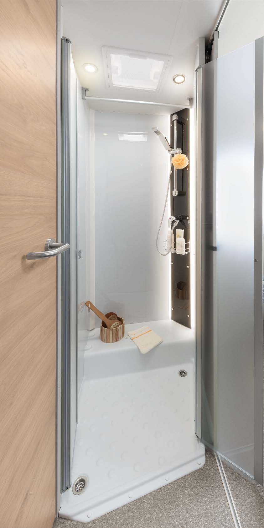 Separate shower cubicle with backlit shower fittings • T 7051 DBL